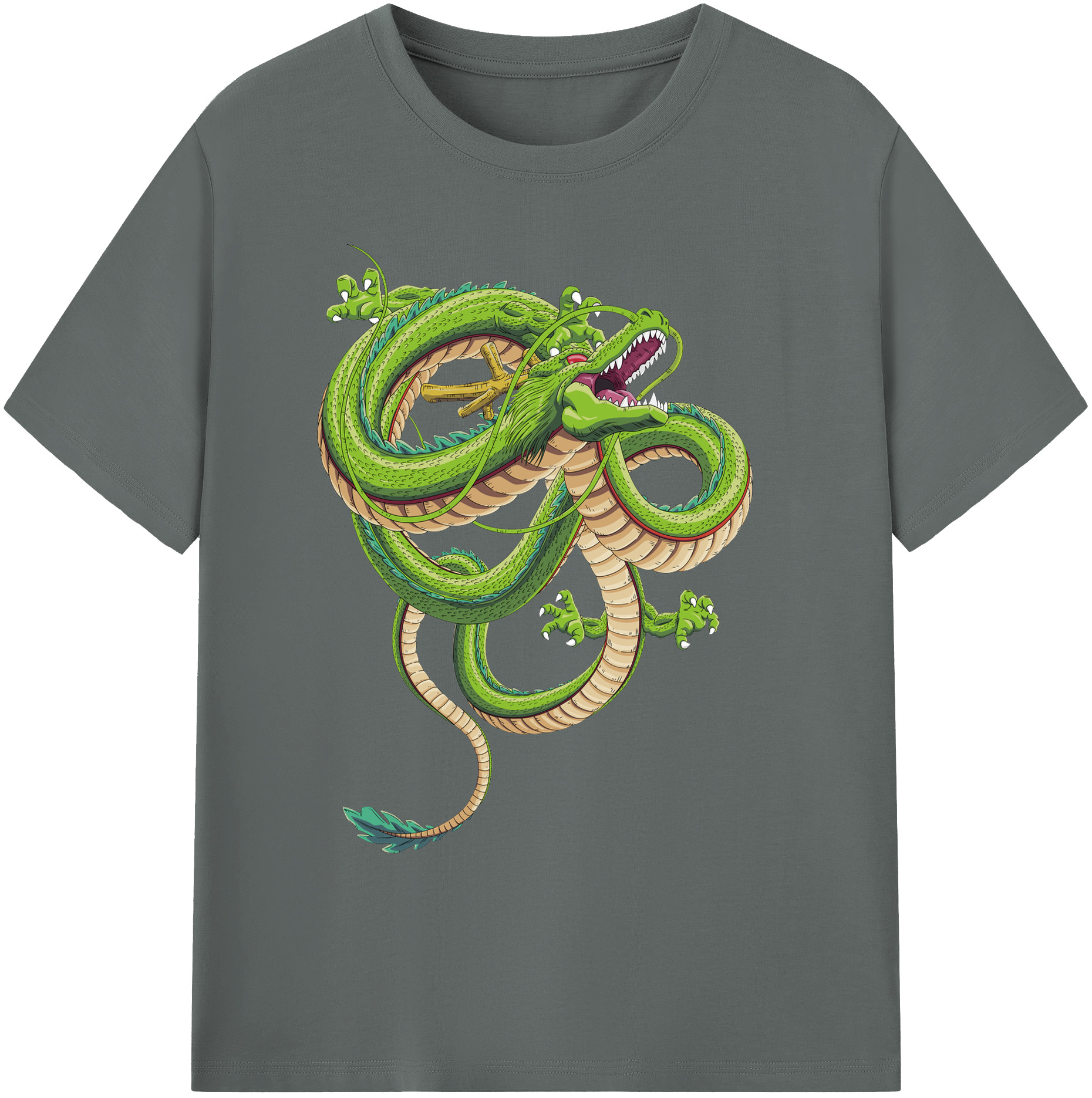 （画像用） ドラゴンボール 神龍 シェンロン DRAGON BALL Shenron 綿100％ メンズ半袖Tシャツ｜肌触りやわらか＆通気性